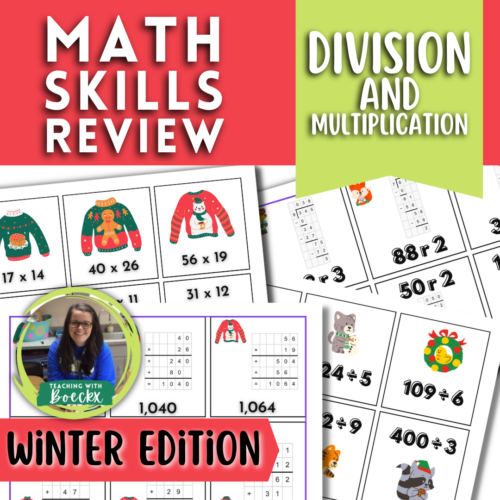 Division and Multi-Digit Multiplication Task Cards - Winter Edition's featured image