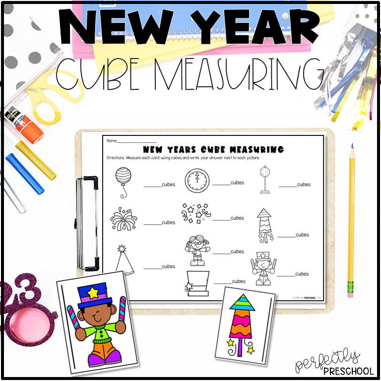 New Year 2023 Cube Measuring Non Standard Measurement for Preschool -  Classful