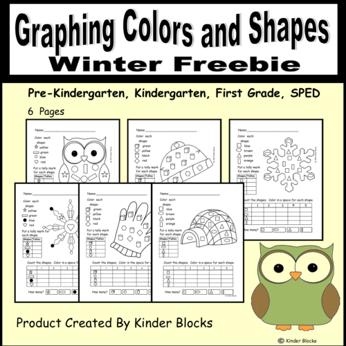 Graphing Colors and Shapes Winter Freebie's featured image