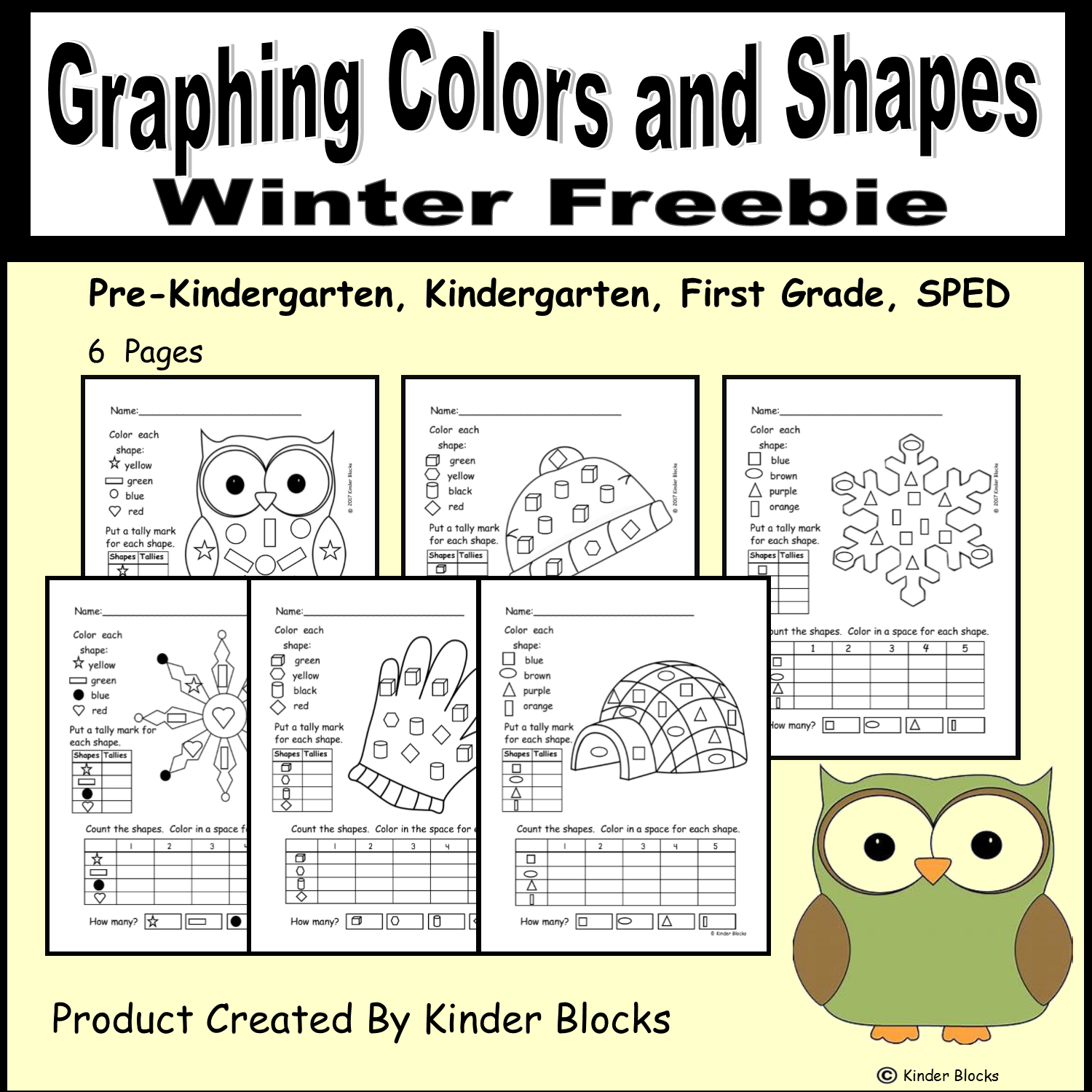 Graphing Colors and Shapes Winter Freebie - Classful