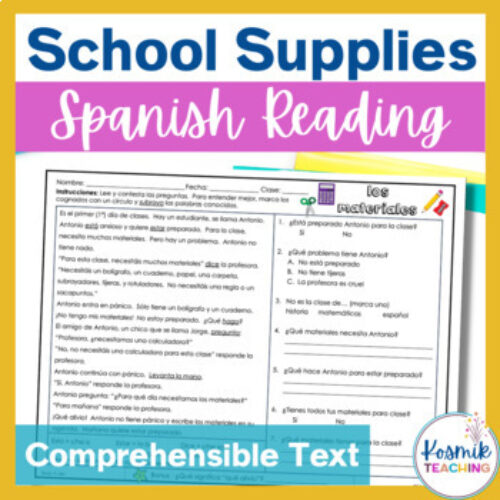 Spanish School Supplies Comprehensible CI Reading's featured image