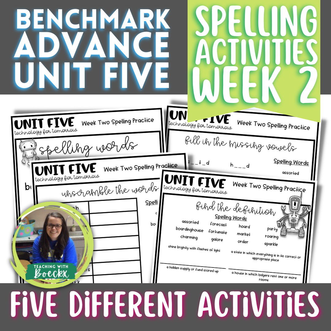 Benchmark Advance - Grade 4 - Unit 5 - Week 2 - Spelling Activities - 2021/2022