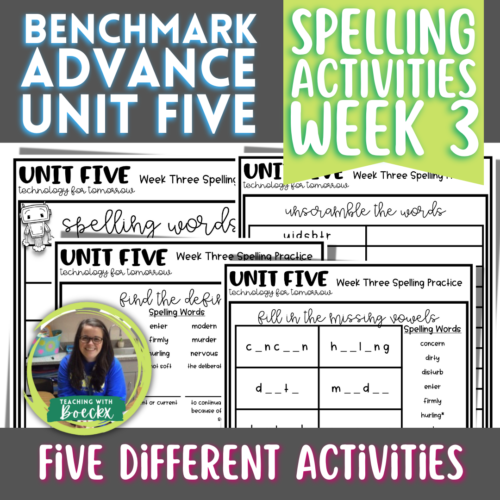 Benchmark Advance - Grade 4 - Unit 5 - Week 3 - Spelling Activities - 2021/2022's featured image