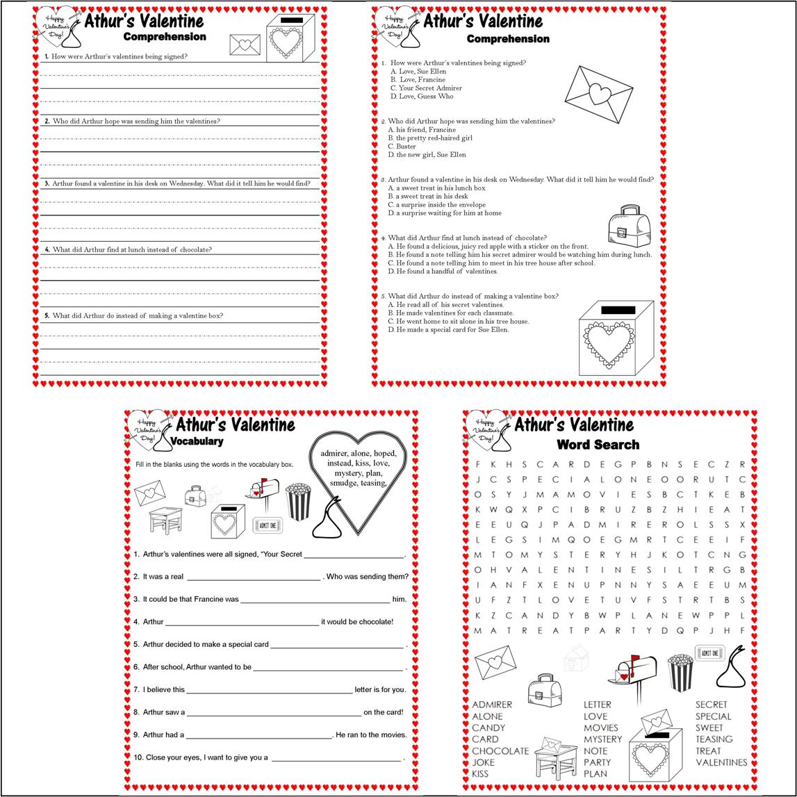 arthur-s-valentine-book-study-companion-reading-comprehension-literacy-worksheets-activities-february-writing-classful for Free Printable Valentine Day Reading Comprehension Worksheets Arthur's Valentine Book Study Companion Reading Comprehension Literacy Worksheets Activities February Writing - Classful for Free Printable Valentine Day Reading Comprehension Worksheets
