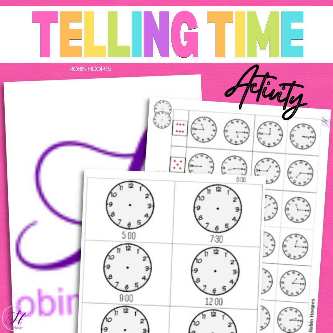 Telling Time Activities ( Clock Times are Hour and Half Hour
