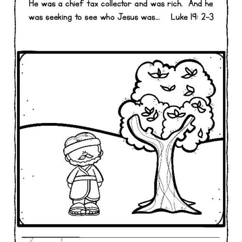 Zacchaeus Bible Story Coloring Pages - Classful