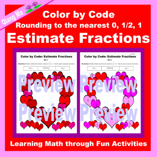 Valentine Color by Code: Estimate Fractions's featured image