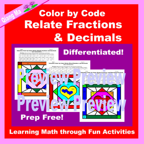 Valentine Color by Code: Relate Fractions and Decimals's featured image