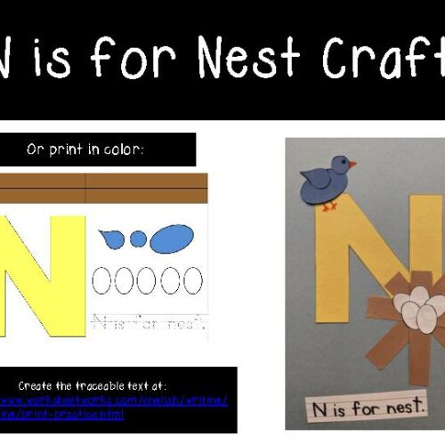 Letter N Craft - N is for Nest Printable Alphabet Beginning Sound ...