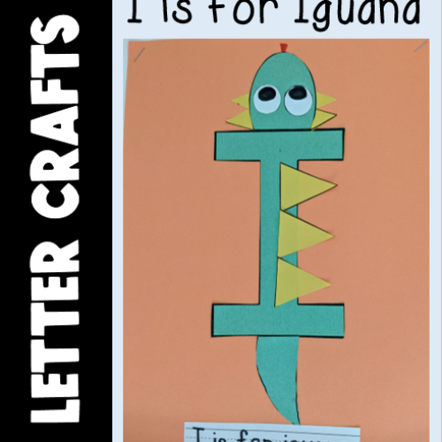 Letter I Craft - I is for Iguana Alphabet Short Vowel Beginning Sound Activity's featured image