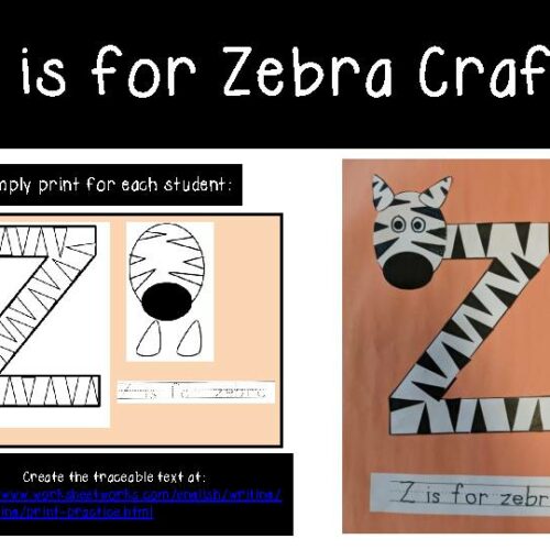 Letter Z Craft - Z is for Zebra Printable Alphabet Beginning Sound ...