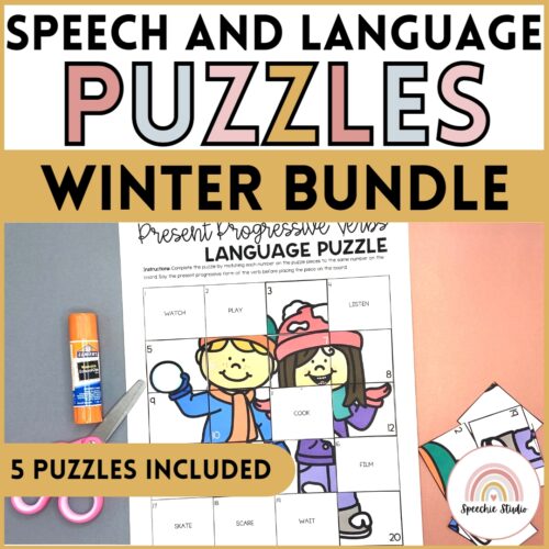 Winter Speech and Language Puzzles | Winter Articulation and Language Activities's featured image