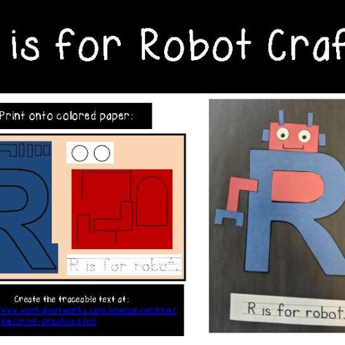 Letter R Craft - R is for Robot Printable Alphabet Beginning Sound ...