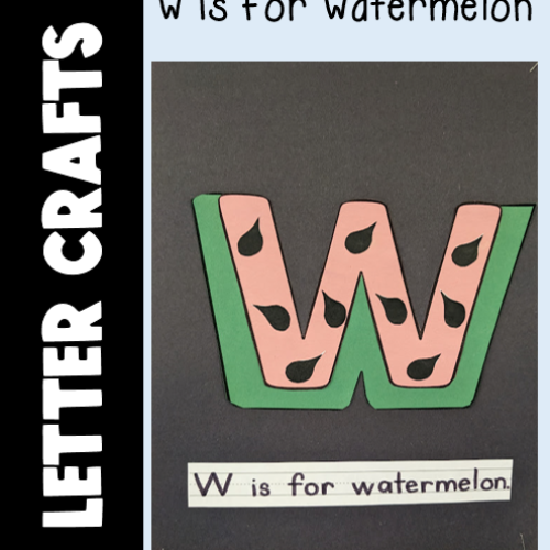 Letter W Craft W is for Watermelon Printable Alphabet Beginning Sound