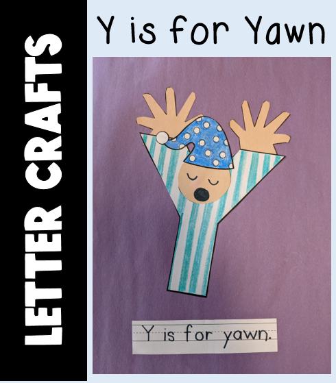 Letter Y Craft - Y is for Yawn Printable Alphabet Beginning Sound Activity