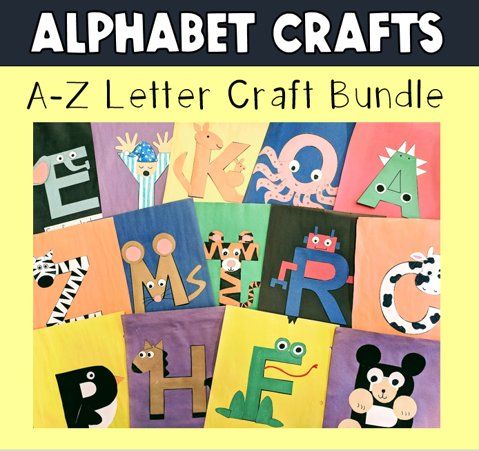 Uppercase Alphabet Letters Crafts | Beginning Sound Letter Craft | Phonics Activities