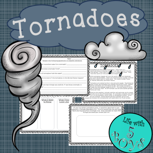 Tornadoes Reading Comprehension Activity's featured image
