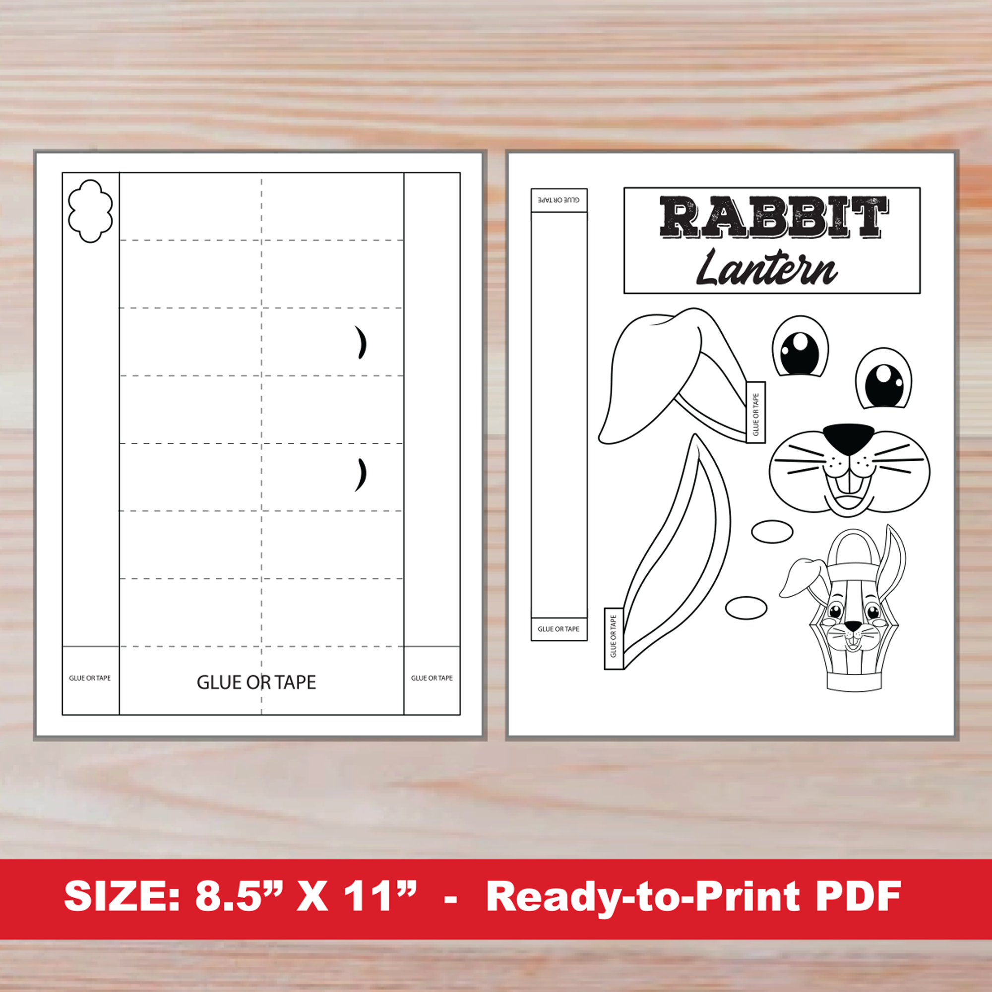 Rabbit Lantern Template Free Printable