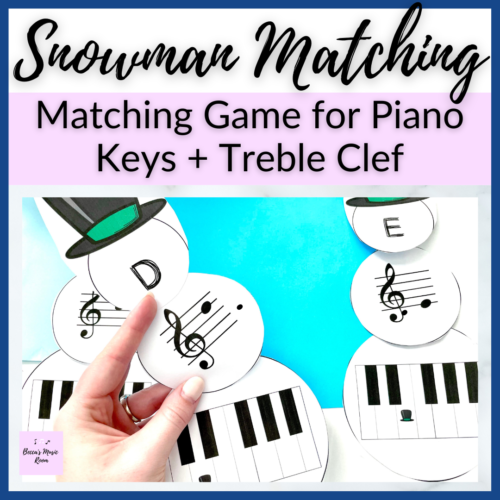 Snowman Piano Matching Game for Elementary Music Centers, Piano Lessons, Teaching Group Piano's featured image