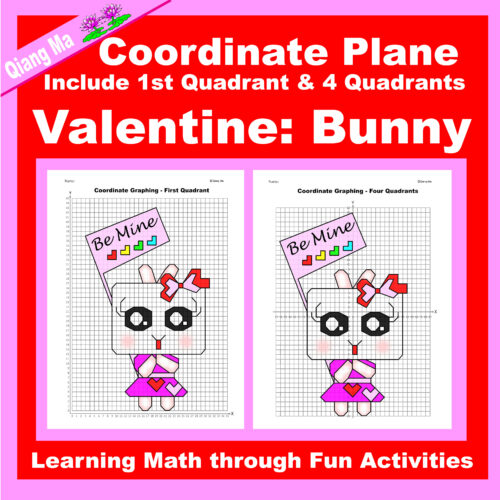 Valentine Coordinate Plane Graphing Picture: Bunny's featured image