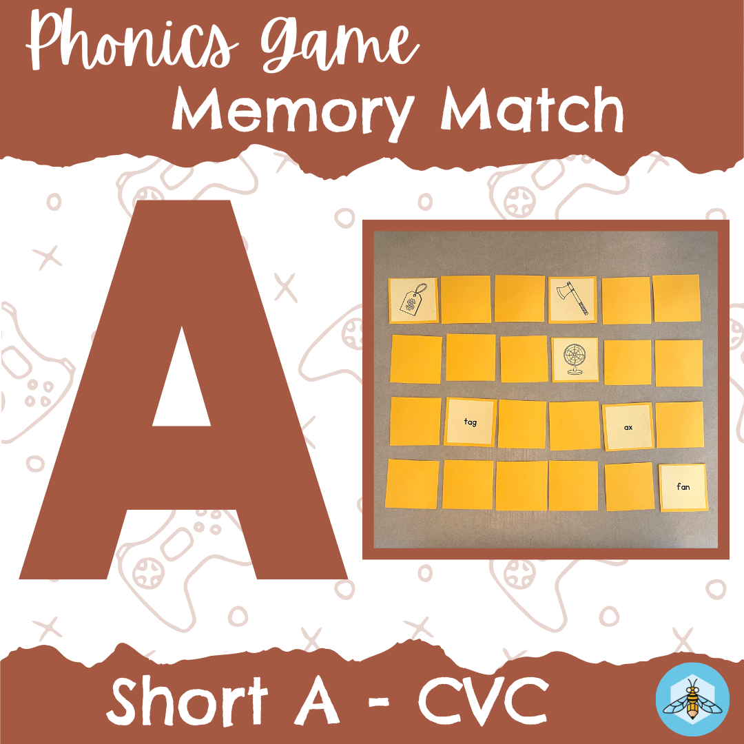 Memory Match Game - Short A Phonics Practice