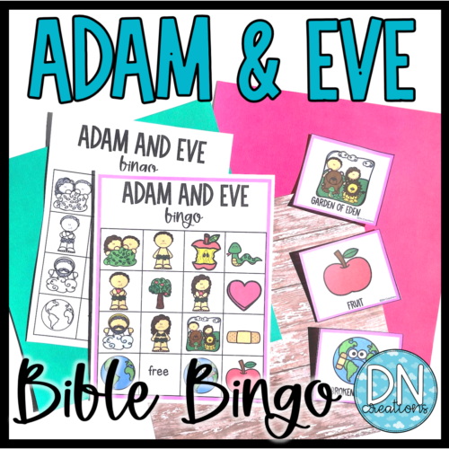 Adam and Eve Bible Bingo l Bible Games l Old Testament Games l Adam and Eve Sunday School Activities l Bible homeschool's featured image