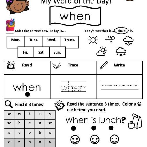 My Sight Word of the Day!: when's featured image