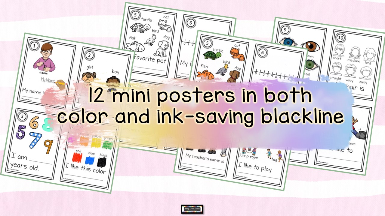 All About Me Back to School Activities Kindergarten - Classful