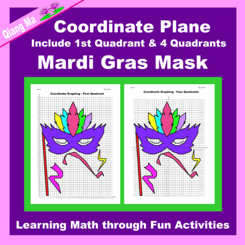 Mardi Gras Coordinate Plane Graphing Picture: Mask's featured image