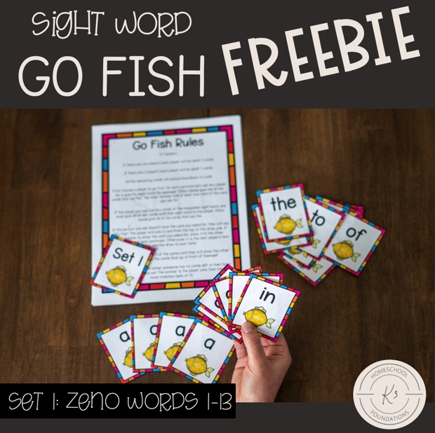 Sight Word Fishing Game & Math FREEBIES