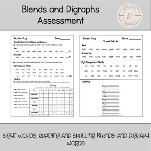 Blends and Digraphs Assessment's featured image