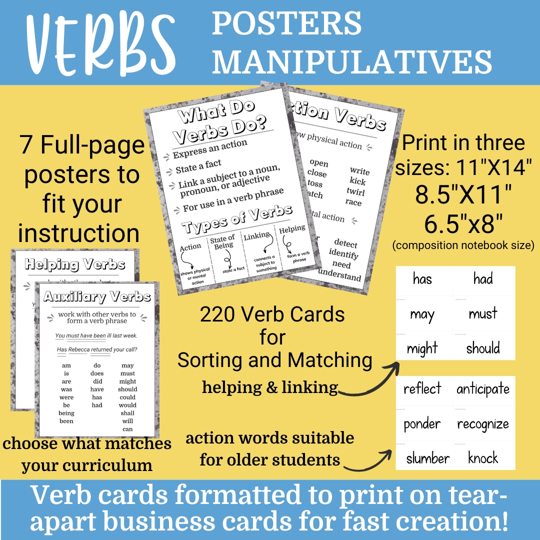 Just Verbs: Posters and Manipulatives