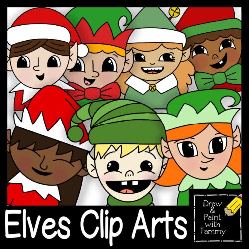 Elves Clip Arts For Christmas Winter Themes Printable PDF Included's featured image