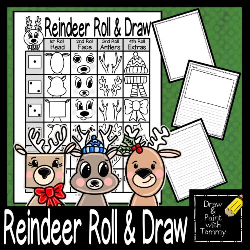 Roll A Reindeer Christmas Roll and Draw Art Game Art Sub Activity's featured image