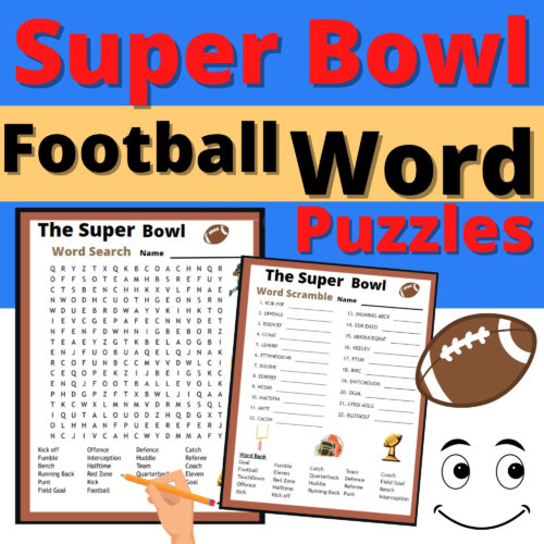 Super Bowl Word Search Football Puzzles Vocabulary Activity No Prep Fun Friday's featured image