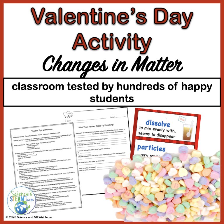 Valentine's Day Science Activity Matter and Its Interactions