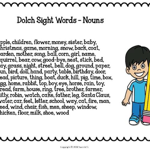 Trace and Write Sight Words Dolch Nouns Classful