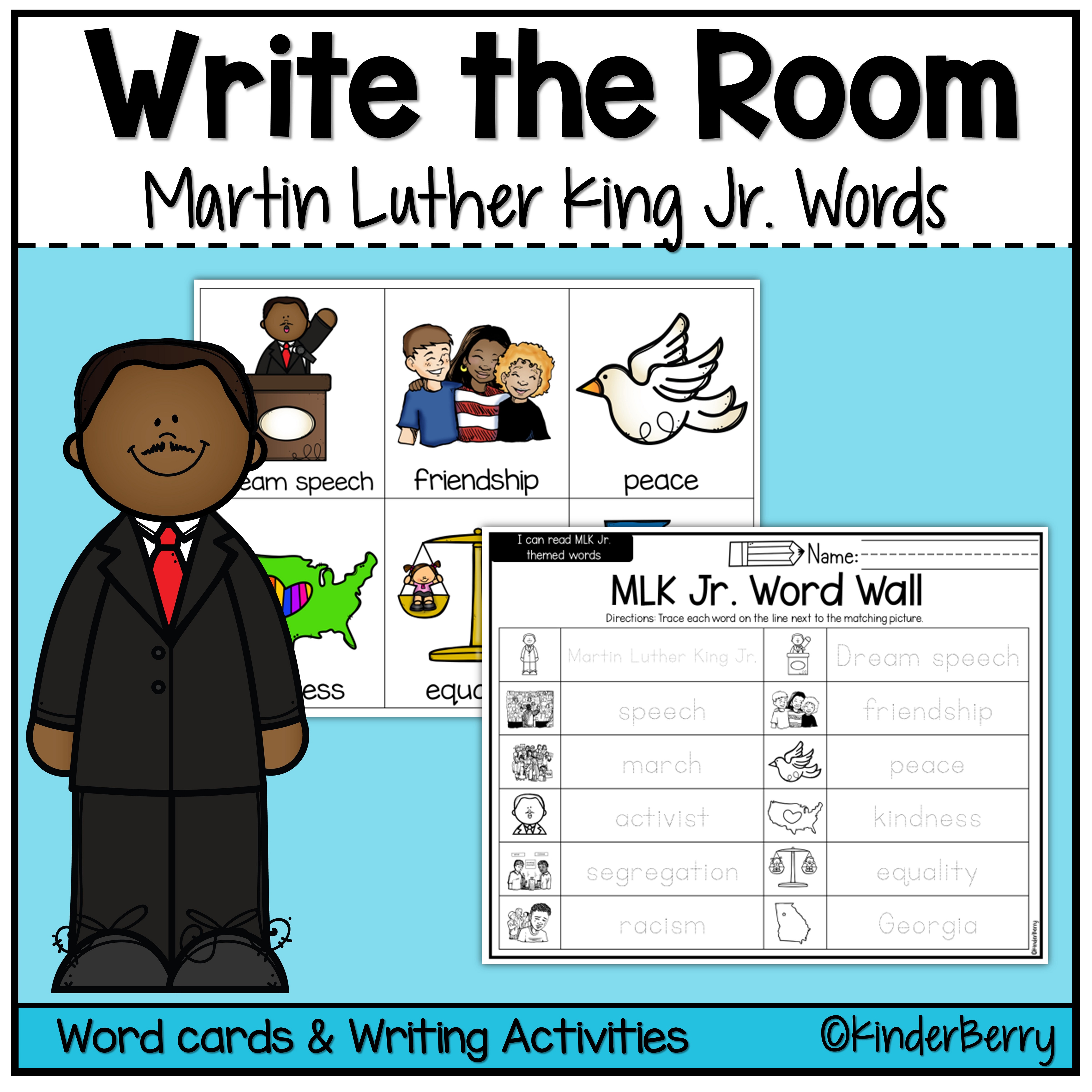 Martin Luther King Jr. Write the Room + Sentence Writing Activity
