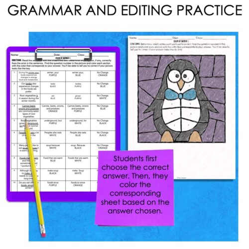 Editing practice worksheets