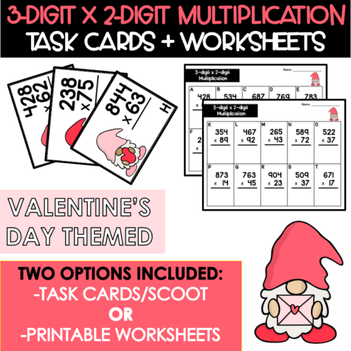 Multi-digit Multiplication Practice 3D x 2D - VALENTINE'S DAY's featured image