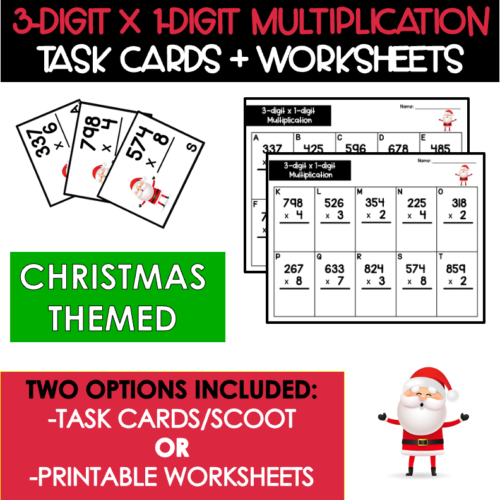 Multi-digit Multiplication 3D x 1D - CHRISTMAS's featured image