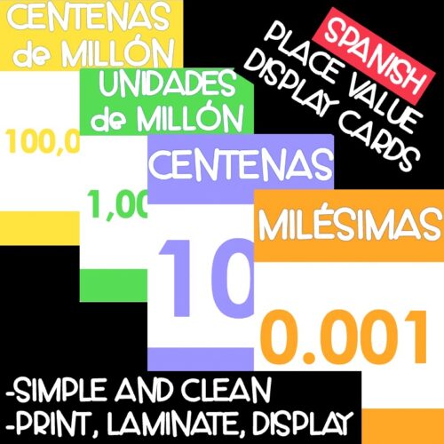 SPANISH Place Value Bulletin Display Cards's featured image