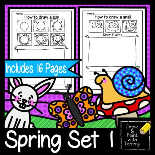 Directed drawings spring with how to draw and write printable art sub lesson's featured image