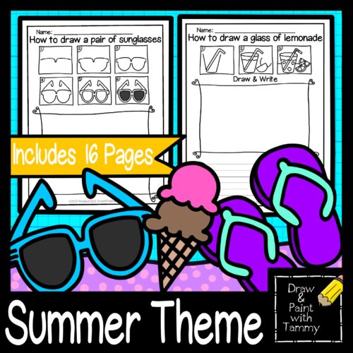 Directed drawings summer how to draw and write printable pages art sub lesson's featured image