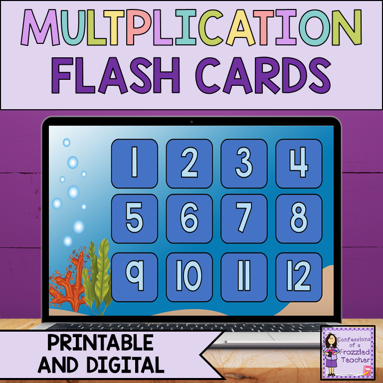 Multiplication Facts Flash Cards Printable and Digital | Math Facts 0-12