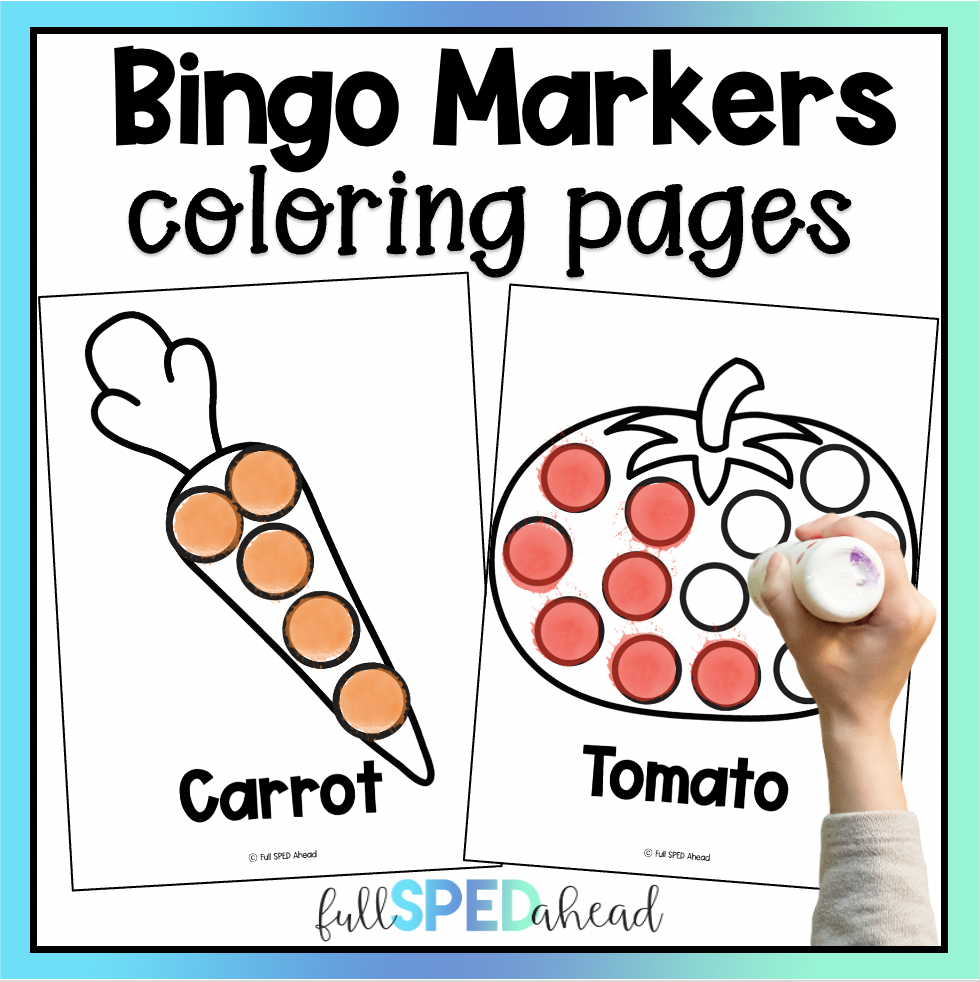Fine Motor Activities Bingo Marker Dauber Printable Coloring Pages  Vegetables - Classful