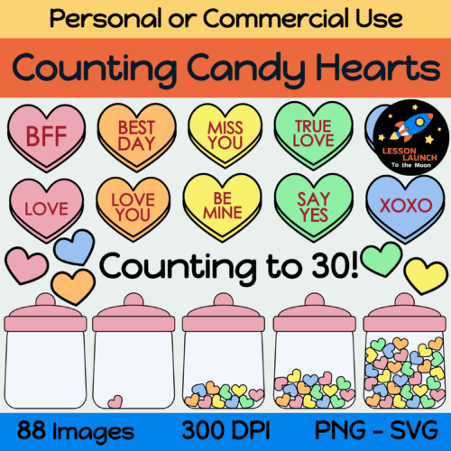 Conversation Candy Hearts (Counting Valentine's Day Candy) - Clipart's featured image
