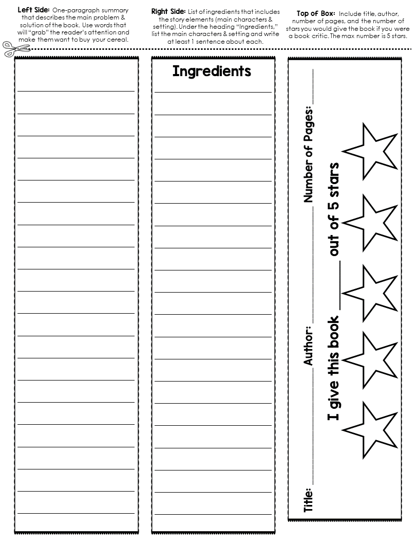 Magazine Collage Book Report Template | Directions, Summary Page & Rubric