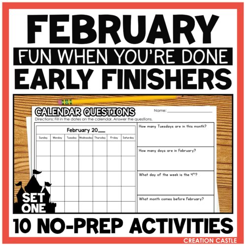 February Early Finishers Activities for First Grade's featured image