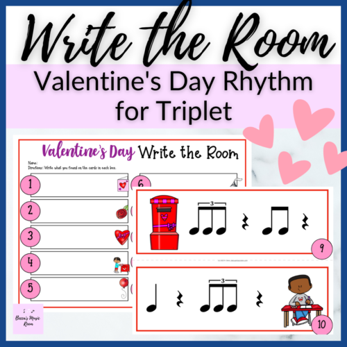 Triplet Valentine's Day Write the Room for February Rhythm Lessons for Elementary Music's featured image